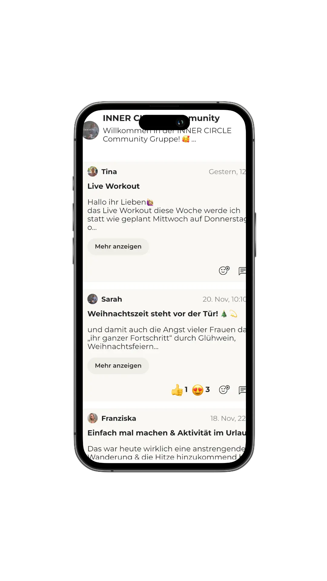 IC App Videokurs und Community - 5-stündiger Ernährungskurs und Rezeptforum für Frauen